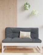vidaXL Градински среден диван бял 120x80 см борово дърво масив