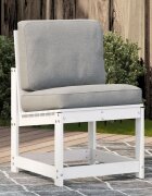 vidaXL Градински стол бял 505x55x77 см борово дърво масив