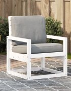 vidaXL Градински стол бял 575x63x76 см борово дърво масив