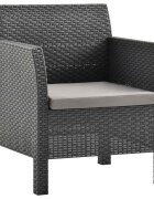 vidaXL Градински стол с възглавница антрацит 63x65x76 см PP ратан