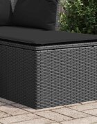 vidaXL Градински стол с възглавница черен 55x55x37 см полиратан