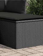 vidaXL Градински стол с възглавница черен 55x55x37 см полиратан