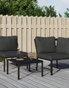 vidaXL Градински стол със сиви възглавници 76x76x79 см стомана