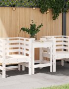vidaXL Градински столове 2 бр бели 615x53x71 см борово дърво масив