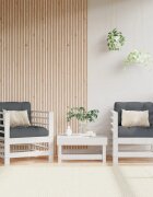 vidaXL Градински столове 2 бр бели борово дърво масив