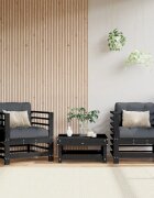 vidaXL Градински столове 2 бр черни борово дърво масив