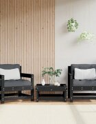 vidaXL Градински столове 2 бр черни борово дърво масив