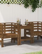 vidaXL Градински столове 2 бр меденокафяви 615x53x71 см бор масив