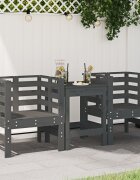 vidaXL Градински столове 2 бр сиви 615x53x71 см борово дърво масив