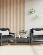 vidaXL Градински столове 2 бр сиви борово дърво масив