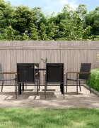 vidaXL Градински столове 6 бр черни 55x615x90 см Textilene и стомана