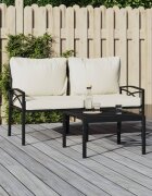 vidaXL Градински столове с пясъчни възглавници 2 бр 62x75x79см стомана