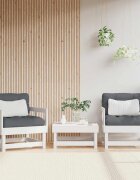 vidaXL Градински столове с възглавници 2 бр бели бор масив