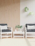 vidaXL Градински столове с възглавници 2 бр бели бор масив