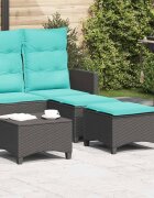 vidaXL Градински столове с възглавници 2 бр. черни 55x55x36 см полиратан