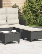vidaXL Градински столове с възглавници 2 бр. черни 55x55x36 см полиратан