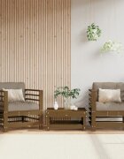 vidaXL Градински столове с възглавници 2 бр меденокафяви бор масив