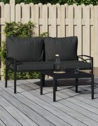 vidaXL Градински столове със сиви възглавници 2 бр 62x75x79 см стомана
