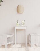 vidaXL Градински табуретки 2 бр бели 40x36x45 см борово дърво масив