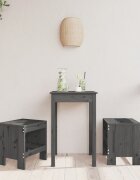 vidaXL Градински табуретки 2 бр сиви 40x36x45 см борово дърво масив