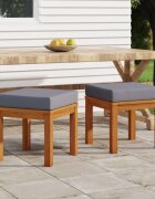 vidaXL Градински табуретки с възглавници 2 бр 40x40x34 см акация масив