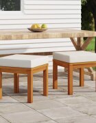 vidaXL Градински табуретки с възглавници 2 бр 40x40x42 см акация масив