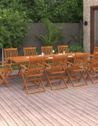 vidaXL Градински трапезен комплект 11части 280x90x75см акация масив