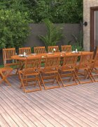 vidaXL Градински трапезен комплект 13части 280x90x75см акация масив