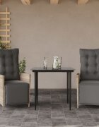 vidaXL Градински трапезен комплект 3 части с възглавници светлосив