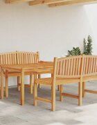 vidaXL Градински трапезен комплект 3 части тиково дърво масив