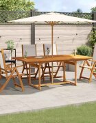 vidaXL Градински трапезен комплект 5 части акация масив и textilene
