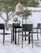 vidaXL Градински трапезен комплект 5 части черен
