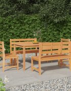 vidaXL Градински трапезен комплект 5 части тиково дърво масив