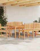 vidaXL Градински трапезен комплект 5 части тиково дърво масив