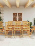 vidaXL Градински трапезен комплект 9 части 180x90x75 см акациево дърво масив