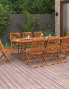 vidaXL Градински трапезен комплект 9 части 220x90x75см акация масив