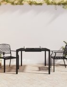 vidaXL Градински трапезен комплект от 3 части антрацит стомана