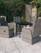 vidaXL Градински трапезен комплект от 5 части с възглавници сив