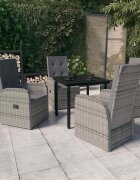 vidaXL Градински трапезен комплект от 5 части с възглавници сив