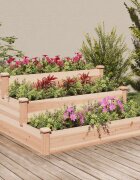 vidaXL Градинско повдигнато легло 120x120x56 см масивна ела
