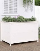 vidaXL Градинско повдигнато легло бяло 1195x825x78 см бор масив