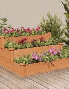 vidaXL Градинско повдигнато легло кафяво 120x120x56 см масивна ела