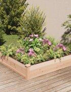 vidaXL Градинско повдигнато легло с вложка 120x120x25 см масивна ела