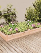 vidaXL Градинско повдигнато легло с вложка 240x120x25 см масивна ела