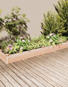 vidaXL Градинско повдигнато легло с вложка 240x45x25 см масивна ела
