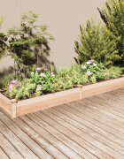 vidaXL Градинско повдигнато легло с вложка 240x60x25 см масивна ела