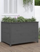 vidaXL Градинско повдигнато легло сиво 1195x825x78 см бор масив