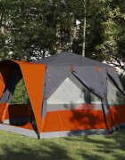 vidaXL Гумена палатка за 5 човека Сив и оранжев 333 x 317 x 194 см