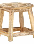 vidaXL Hand-painted Stool 38x38x35 cm Solid Mango Wood