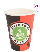 vidaXL Хартиени чаши за кафе 1000 бр. 12 oz 300 мл червени и черни